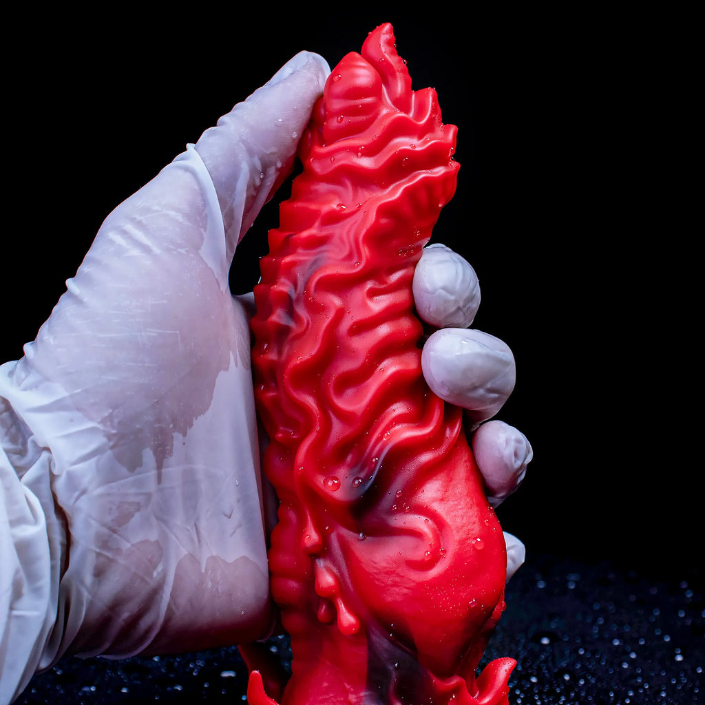 Oieffur Dragon Fantasy Silicone Dildo with scales, tentacles, and suction cup, detailed fantasy-themed adult toy image
