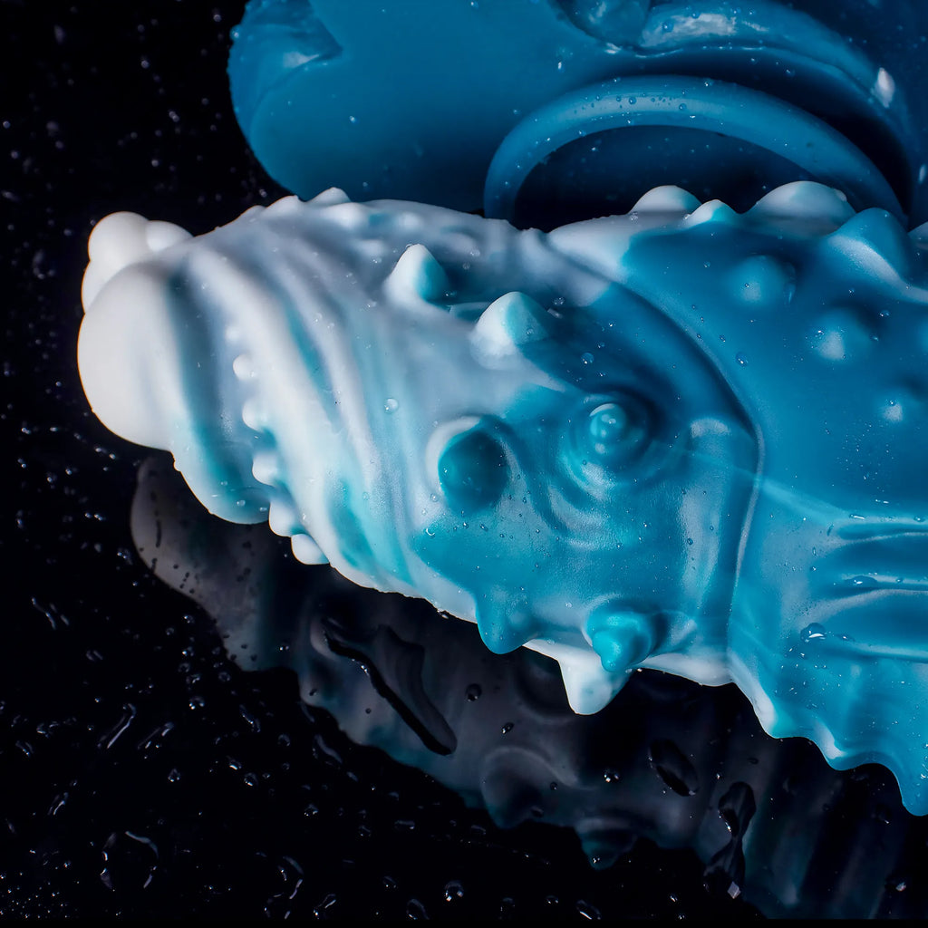 Oieffur Koopa Silicone Monster Dildo with suction cup, available in various sizes, featuring a colorful fantasy monster design.