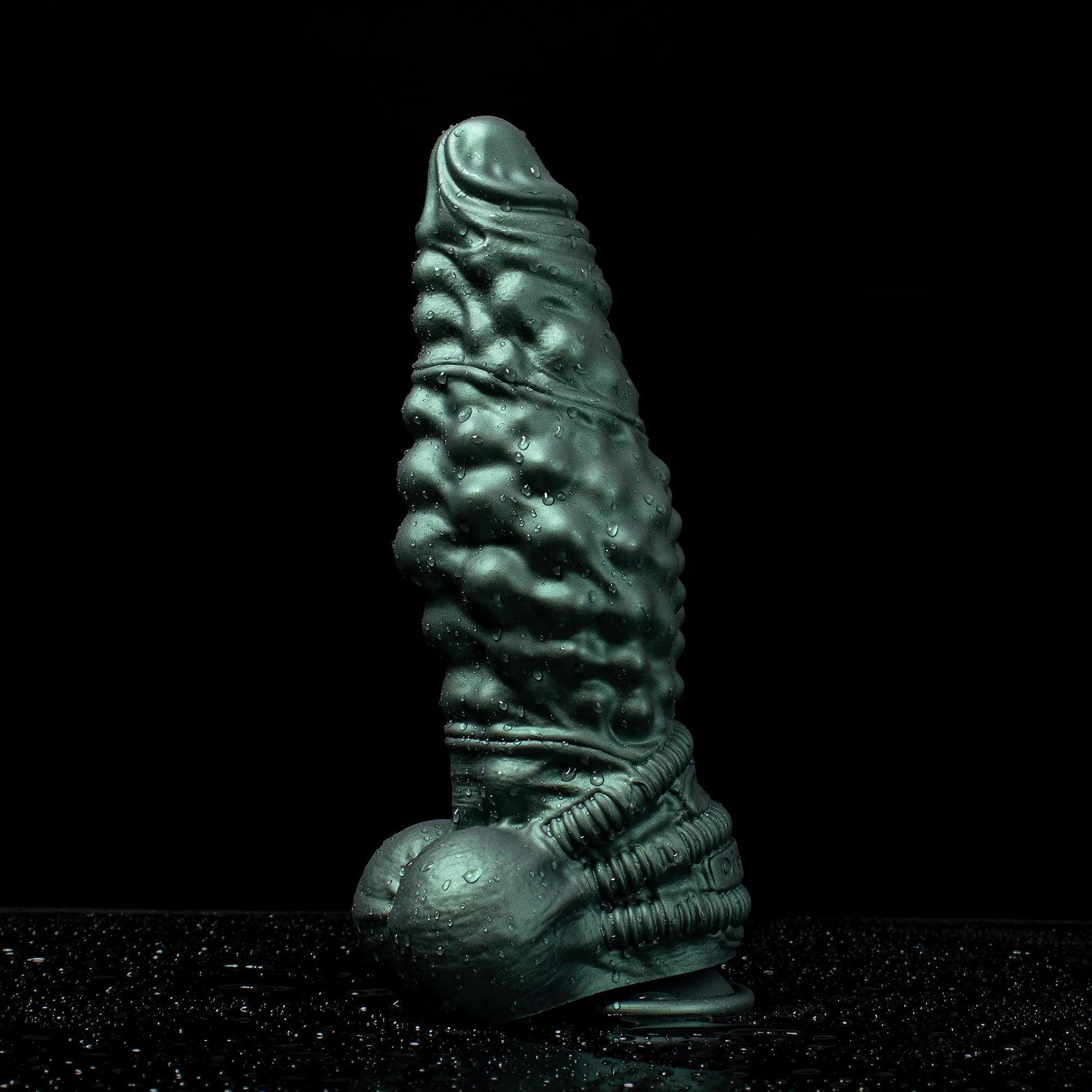 Oieffur Nexus Node Monster Toy fantasy dildo with alien texture, platinum silicone material, showcasing detailed surface design.