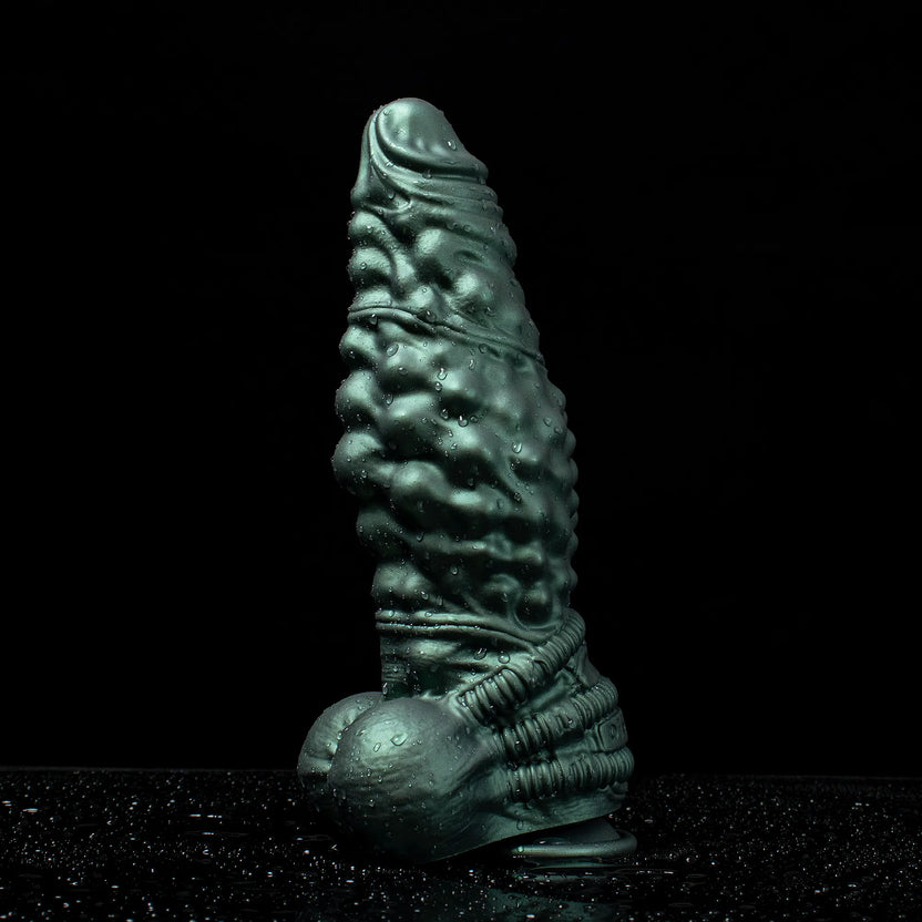 Nexus Node Alien Monster Dildo by Oieffur, featuring distinctive alien-inspired textures