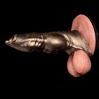 Realistic dog penis sleeve made of platinum silicone, designed as a canine cock extender for enhanced intimacy.