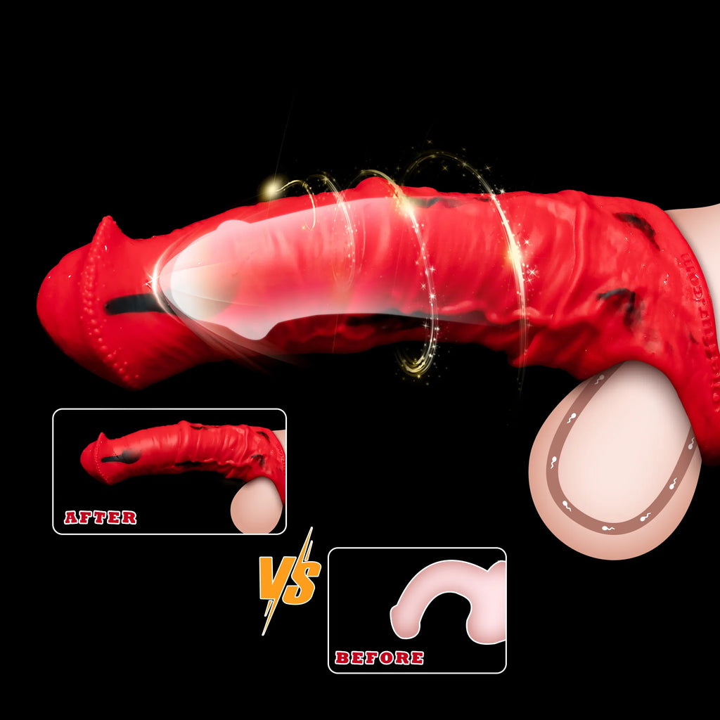 Oieffur Storm Horse male extender sleeve, realistic penis sheath designed for enhanced size and sensation.