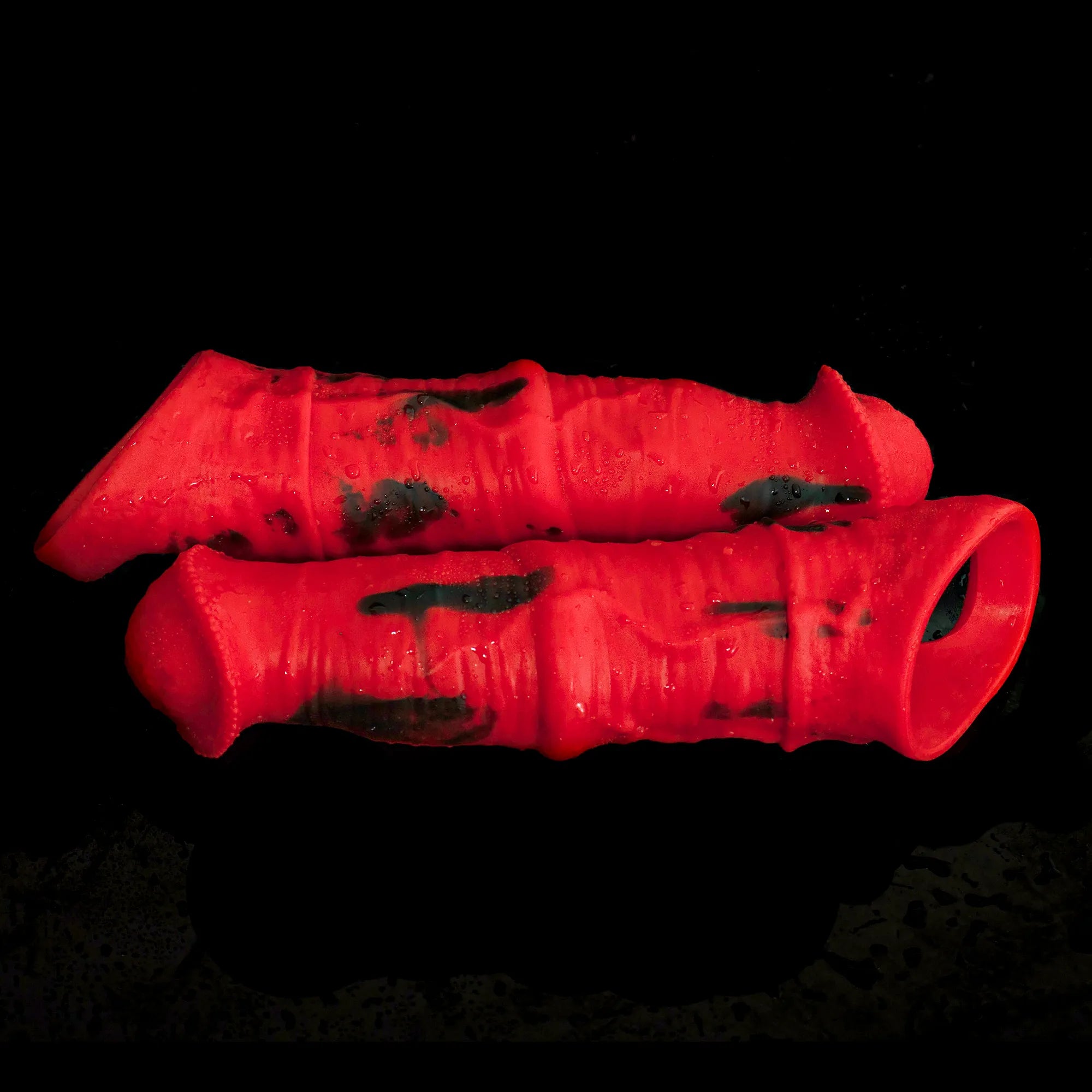 Oieffur Storm Horse male extender sleeve, realistic penis sheath designed for enhanced size and sensation, shown on a model.