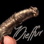 Oieffur Warhorse flexible penis sleeve extender with girth and cock ring enhancement, shown on a male penis for added size and support.