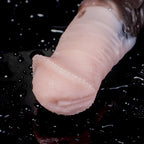 Pink silicone horse sheath penis sleeve from Oieffur, extends girth and length for enhanced pleasure and comfortable fit.
