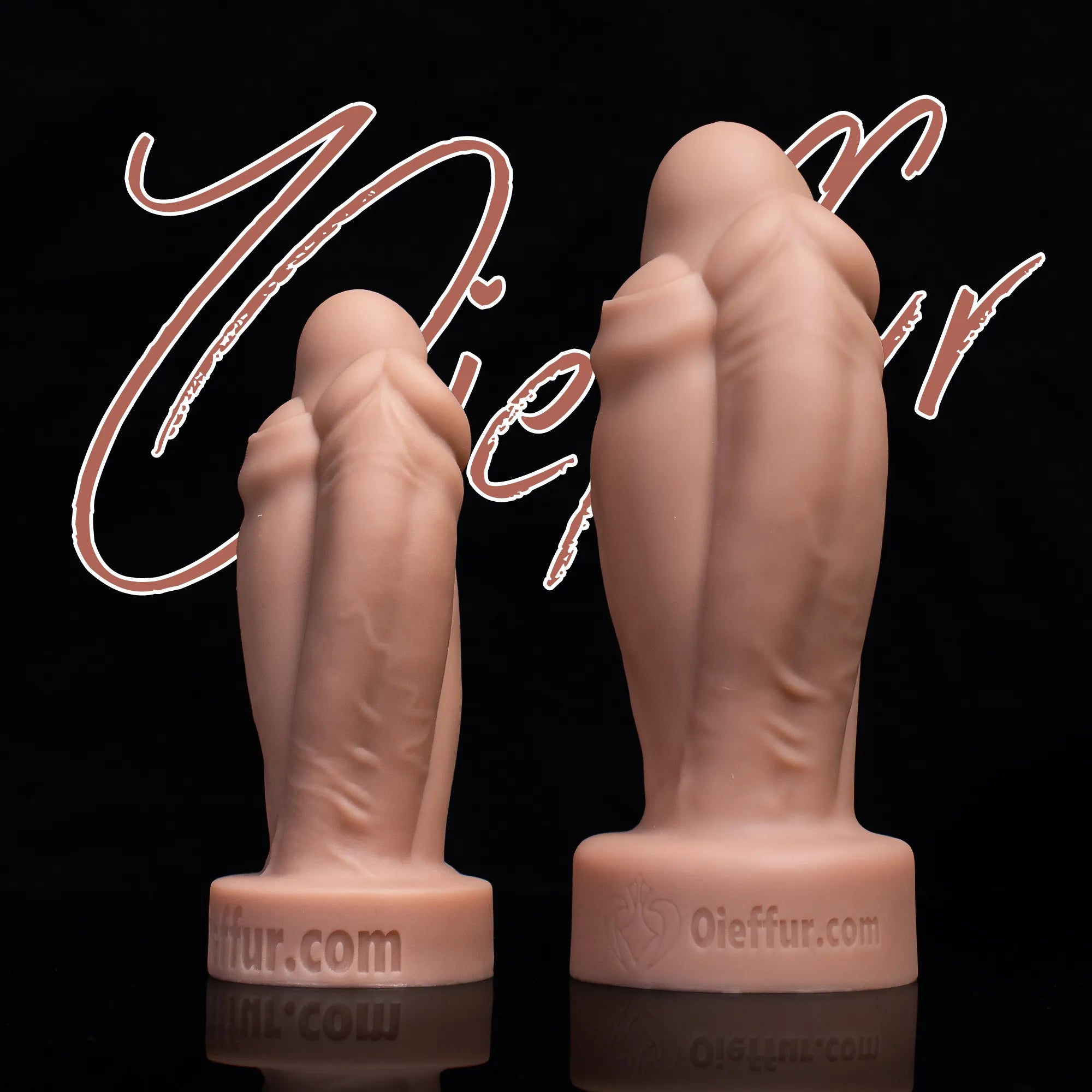 Three Friends  Silicone Dildo with Suction Cup - Realistic Design - Oieffur